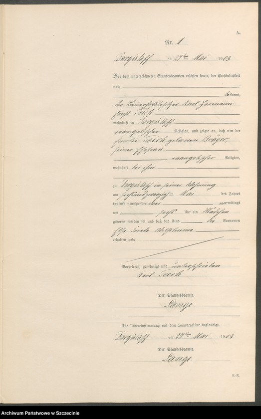 Obraz 14 z jednostki "Geburts-Register (Neben-Register)"