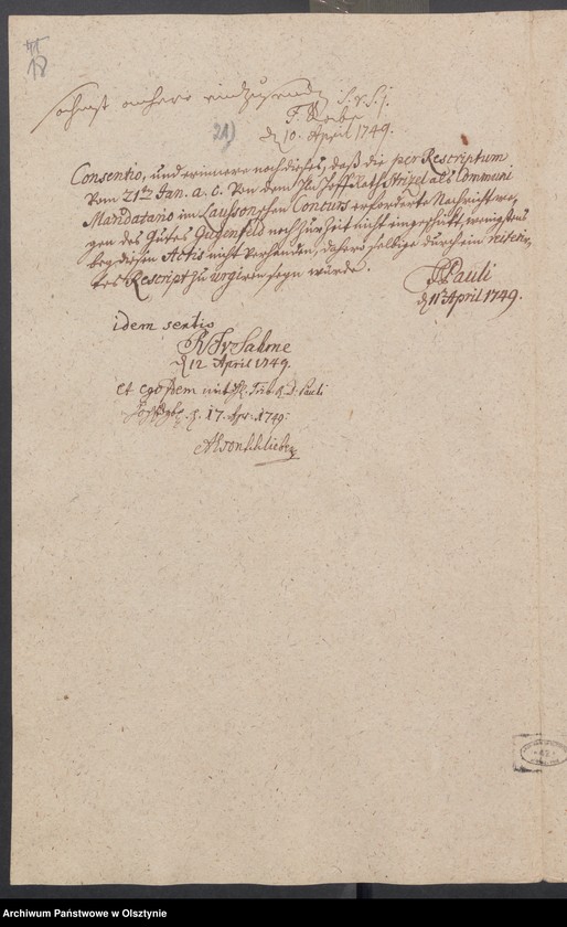 image.from.unit.number "Jugendfeldt [Gugenfeld] [Smolanek], H.[Haupt] A. [Amt] Osterode. Acta die angebliche Candicität dieses Gutes, um dessen Verleichung Georg Wilh. [Wilhelm] v. [von] Schierstaedt auf Schildeck den König gebeten hat"