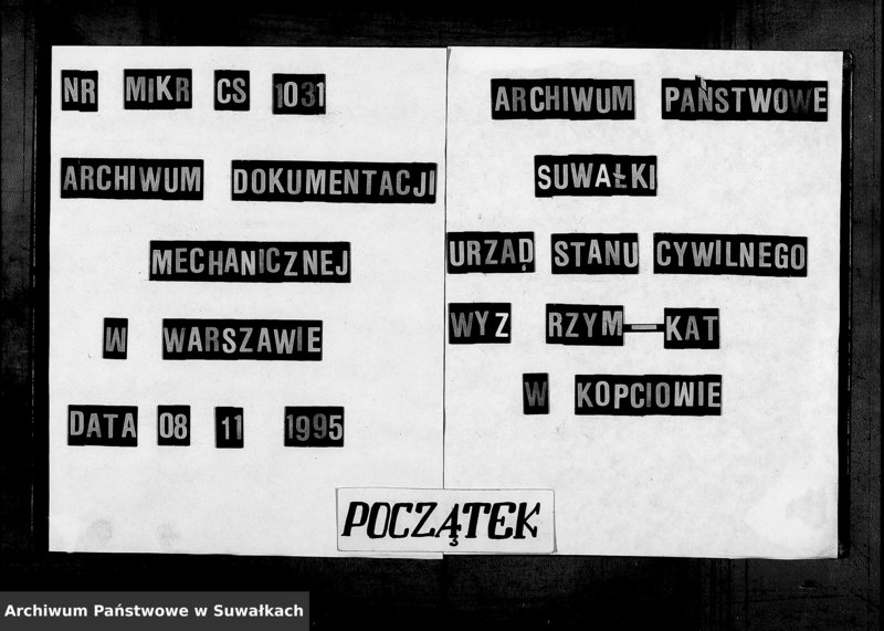 Obraz 1 z jednostki "Dokumenty k aktam brakosočetavšichsja Kopciovskago Rimsko-Katoličeskago Prichoda za 1903 god"