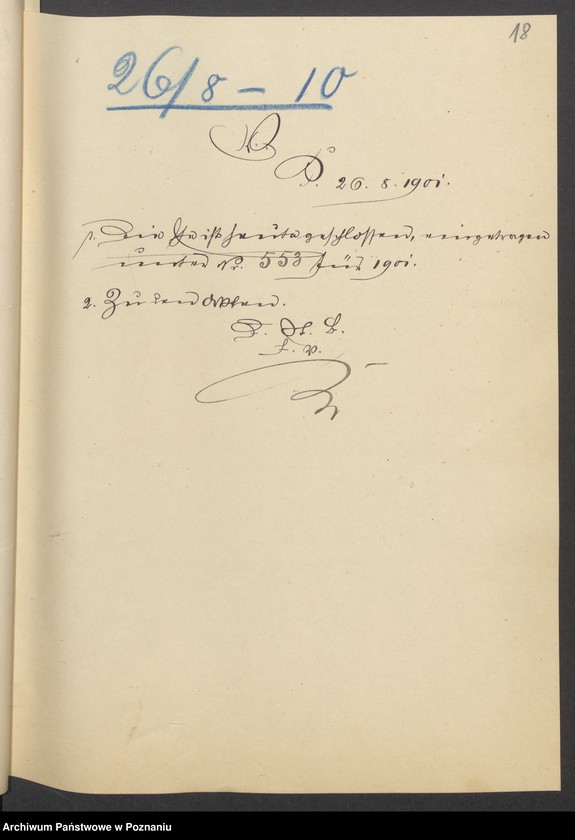 Obraz 20 z jednostki "Die von den Verlobten beigebrachten Urkunden zur Eheschliessung pro 1901. Vol XII"