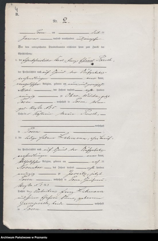 Obraz 5 z jednostki "Księga miejscowa małżeństw tom I [Rejestr główny małżeństw]"