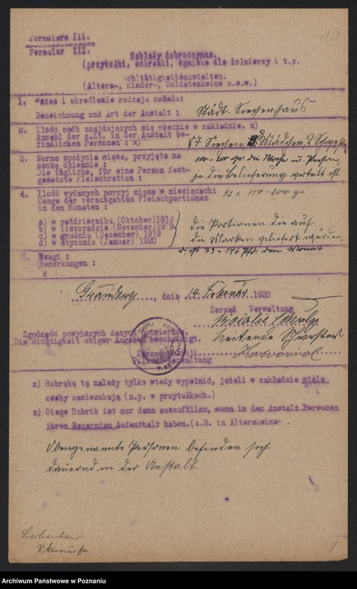 Obraz 12 z jednostki "[Zakłady dobroczynne - m.in. szpitali w Grudziądzu - przydziały mięsa]"