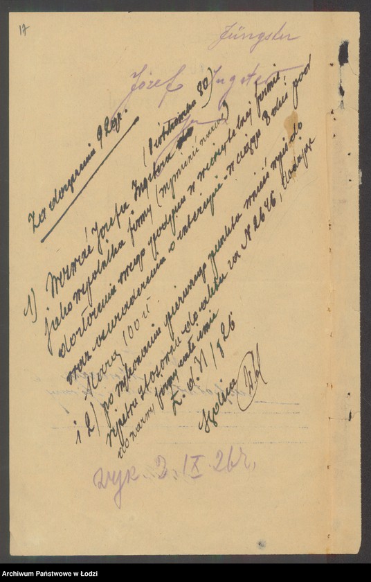 Obraz 19 z jednostki "Jakób Jűngster- agentura, sprzedaż surowców oraz komisowy skład wódek firmy "Krakus""