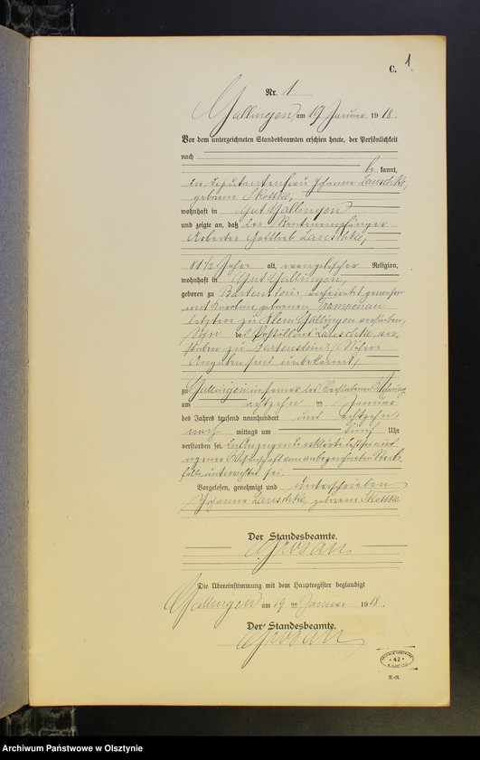 image.from.unit.number "Sterbe-Neben-Register Nr 1 - 40 [ Księga zgonów - wtóropis ]"