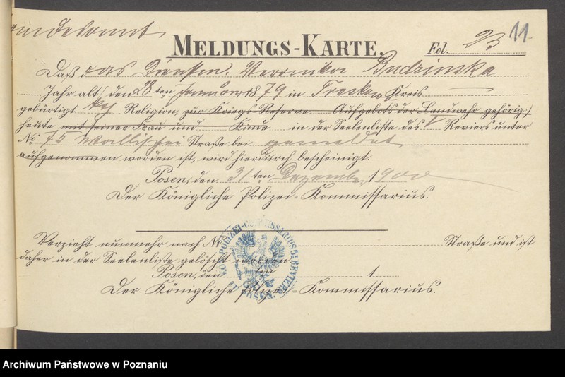 Obraz 13 z jednostki "Die von den Verlobten beigebrachten Urkunden zur Eheschliessung pro 1901. Vol II"