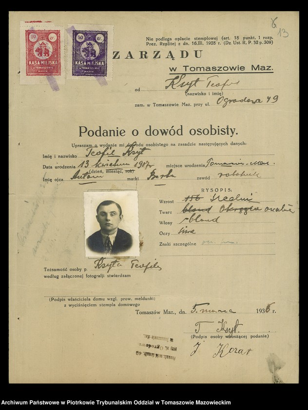 image.from.unit.number "Dowodów osobistych od nr 531 do 750. Tom IV"