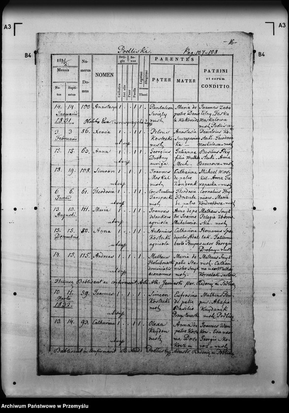 Obraz 20 z jednostki "[Kopie ksiąg metrykalnych parafii Radenice z filiami Czyżowice, Podliski, Wiszenka (dekanat Mościska)]"