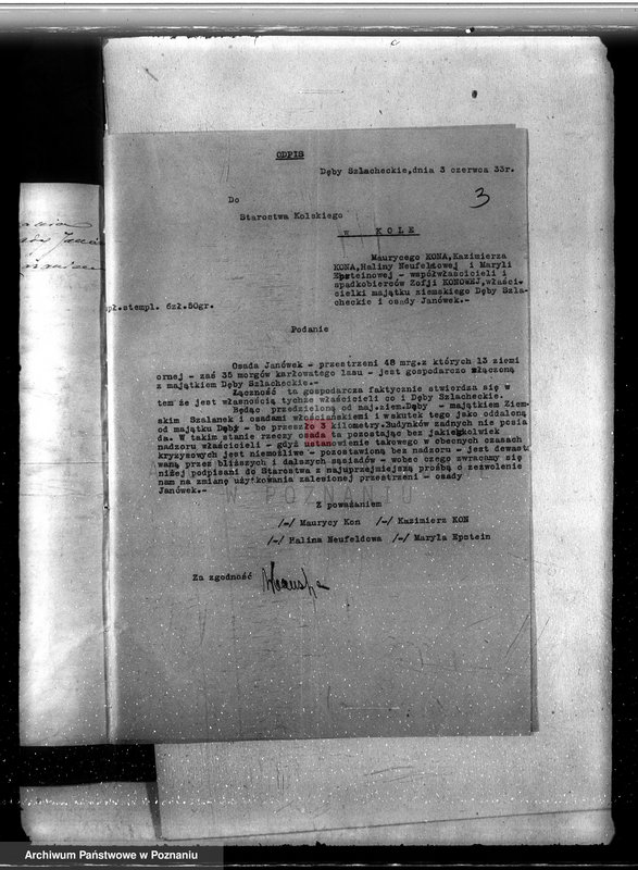 Obraz 7 z jednostki "Sprawy zmiany rodzaju użytków 18,66 ha gruntów leśnych w majątku Dęby-Szlacheckie powiatu kolskiego"