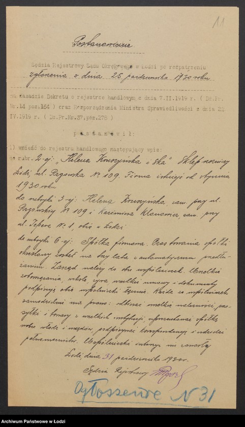 Obraz 13 z jednostki "Helena Kruszyńska i s-ka – sklep rzeźniczy"