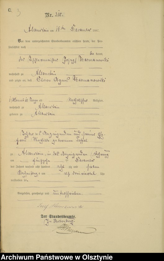 image.from.unit.number "Sterbe-Haupt-Register Tom II,Nr 317 - 332"