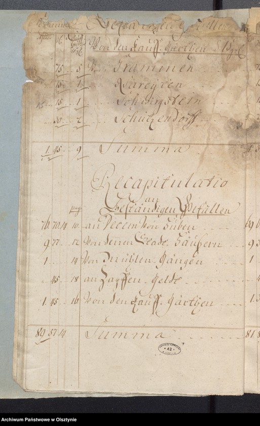 image.from.unit.number "Passenheimsche Stadt Kirchen Rechnung über Einnahme und Ausgabe"