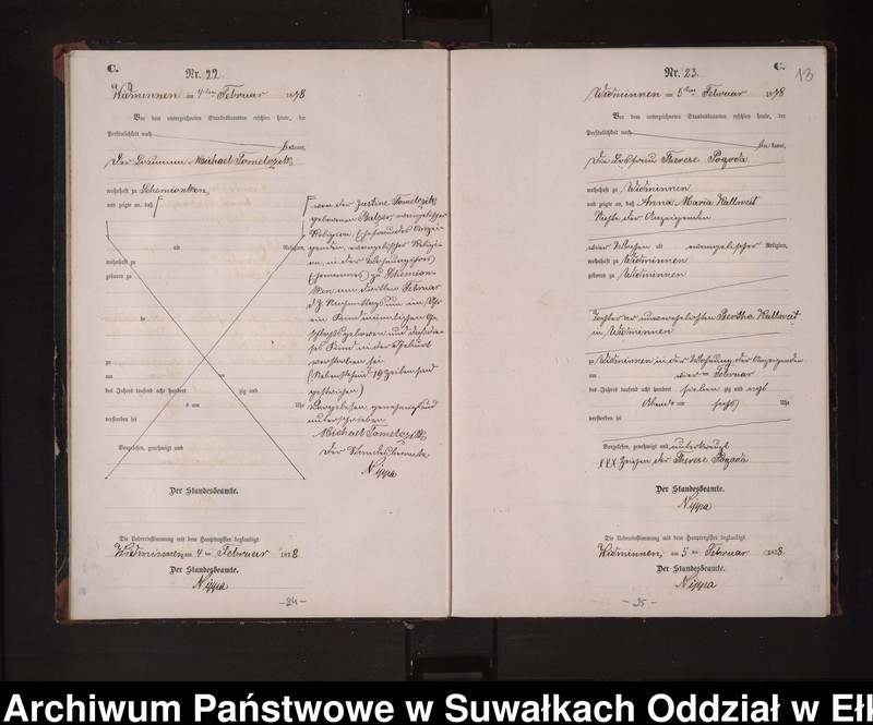 image.from.unit.number "Sterbe-Neben-Register des Preussischen Standes-Amtes Widminnen Kreis Loetzen [Tom I Nr 1-174]"