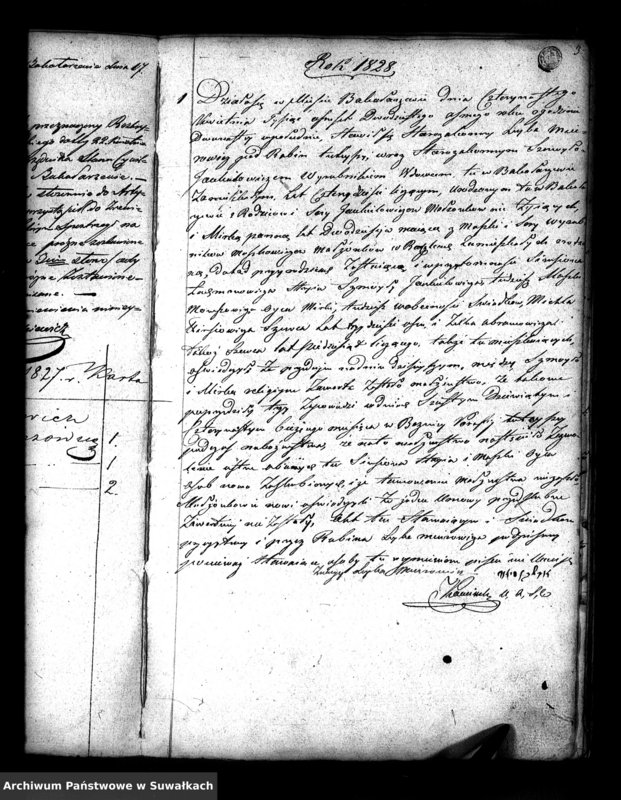 image.from.unit.number "Książka do zapisywania Aktów Zaślubienia Starozakonnych Parafii Bakałarzewo 1827/1837"
