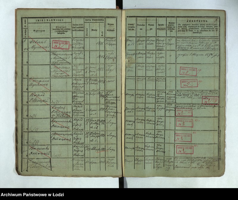 Obraz 10 z jednostki "Księga ludności stałej Łódź - cyrkuł I nr 1-33"