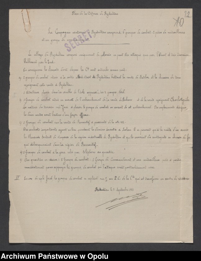 Obraz 12 z jednostki "/Plany obrony garnizonów, miejsc postoju oddziałów 91 Brygady Strzelców Alpejskich/  IX 1921"