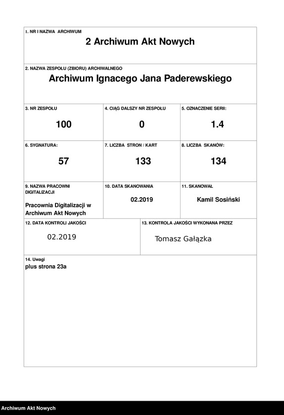 image.from.unit.number "Artykuły słowników biograficznych i encyklopedii. Korespondencja dla ustalenia danych biograficznych I. J. Paderewskiego"