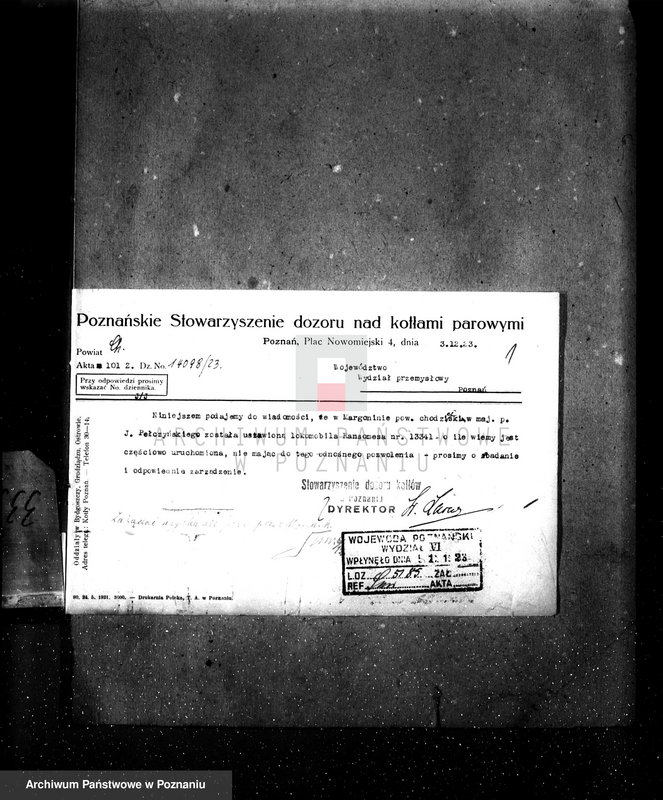 Obraz 5 z jednostki "Tartak J. Połczyńskiego w Margoninie pow. chodzieski. Kocioł nr fabr. 13341, kocioł nr woj. 3339"