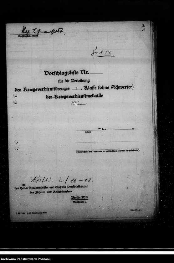 Obraz 9 z jednostki "Podania o odznaczenia dla urzędników z terenu działalności rejencji łódzkiej"