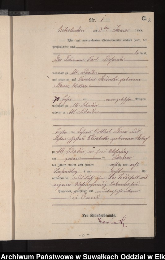 image.from.unit.number "Sterbe-Haupt-Register des Königlichen Preussischen Standes-Amtes Nikolaiken Kreis Sensburg"