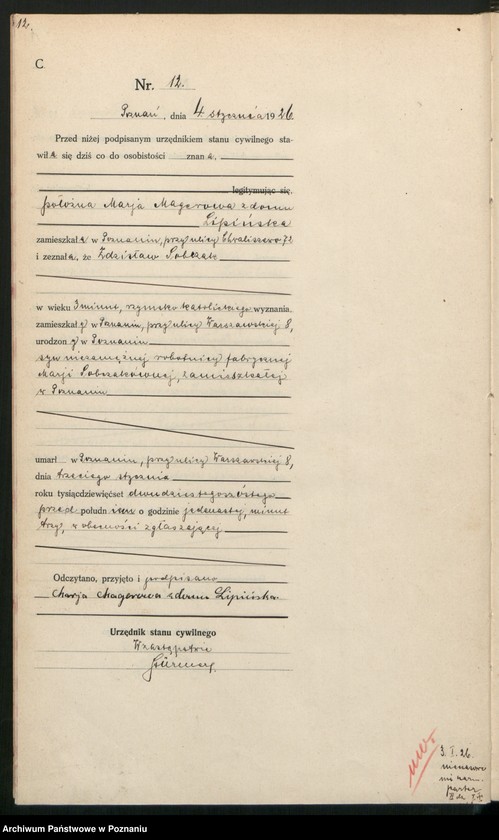 Obraz 14 z jednostki "Księga miejscowa zgonów tom I [Rejestr główny zgonów]"