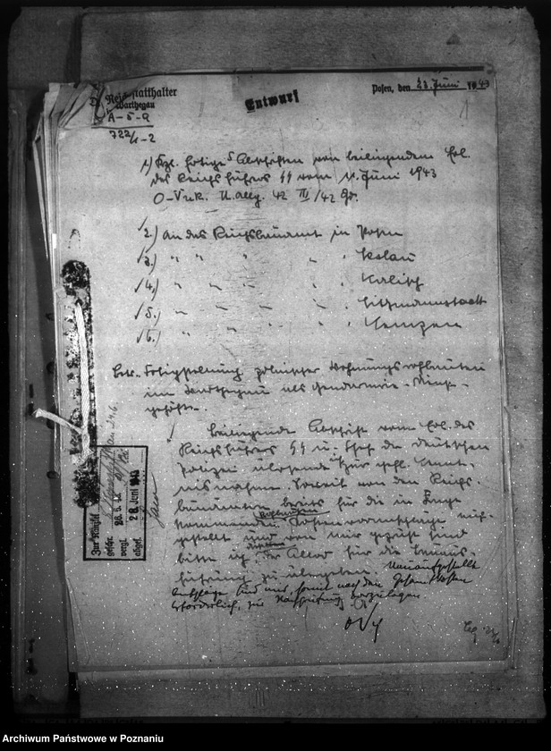 Obraz 5 z jednostki "Allgemeine Unterkunftsfrage der Polizei- und Gendarmerie im Warthegau"