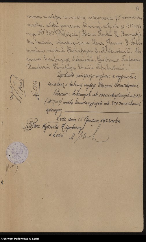 Obraz 15 z jednostki "Uszer Borenstein- wyrób i sprzedaż przędzy wigoniowej"