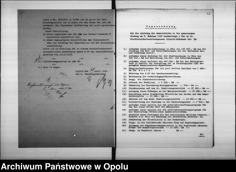 Obraz 19 z jednostki "[Dotyczy rozbudowy kościółka św. Sebastiana w Opolu, odstąpienia parceli przez gminę miejską na powyższy cel]"