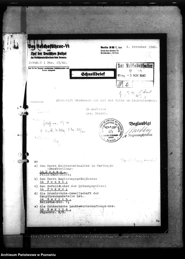 Obraz 16 z jednostki "Allgemeine Wohnungsfragen der Polizeiverwaltung Posen"