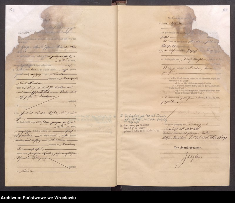 image.from.unit.number "Heiraths-Haupt-Register Breslau I 1911 Band 6"