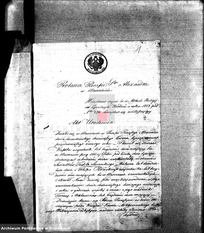 image.from.unit.number "Anneksa do Akt Zaślubionych z roku 1859."
