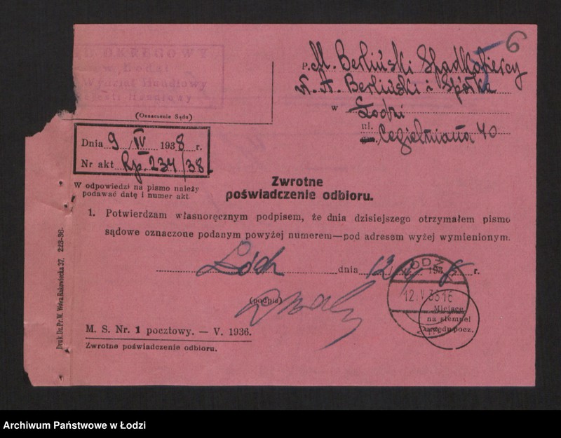 Obraz 8 z jednostki "Aron Lajb Berliński- spółka komandytowa przemysł pończoszniczy"