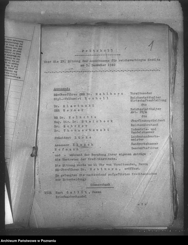 Obraz 5 z jednostki "Protokolle über Sitzungen des Ausschusses für reichsverbürgte Kredite, sowie Anträge auf Reichswirtschaftshilfe"