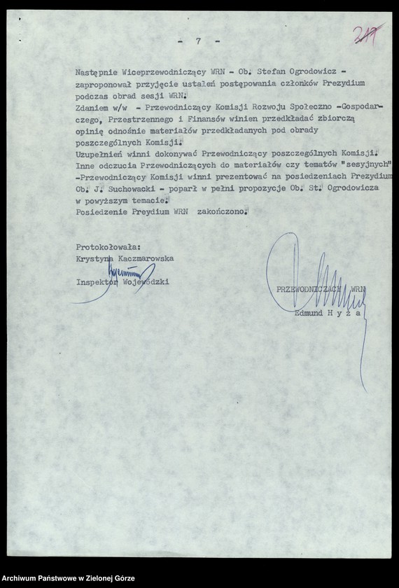 image.from.unit.number "Protokóły z posiedzeń Prezydium Wojewódzkiej Rady Narodowej w Zielonej Górze; Nr 34 - 35"