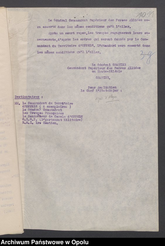 image.from.unit.number "Sorties /Korespondencja własna wychodząca, pisma, zarządzenia, sprawozdania/ 10.07. -28.10.1920"