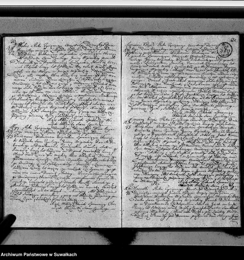 image.from.unit.number "Akta urodzonych gminy wigierskiey od 1-go maja 1809 do dnia ostatniego kwietnia 1810 roku"