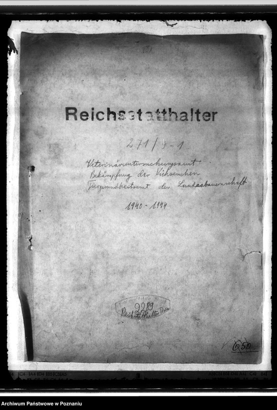 Obraz 4 z jednostki "Veterinäruntersuchungsamt. Bekämpfung der Viehseuchen. Tiergesundheitsamt der Landesbauernschaft"