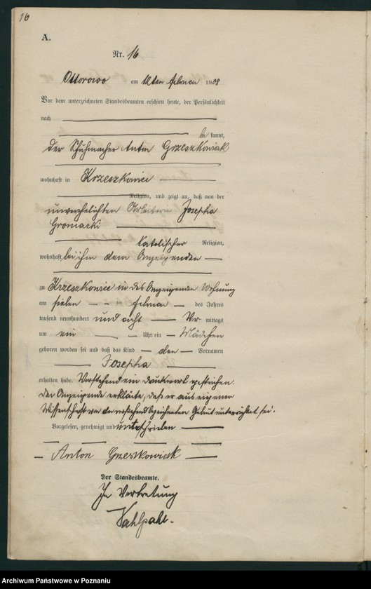 Obraz 19 z jednostki "Geburts-Haupt-Register"