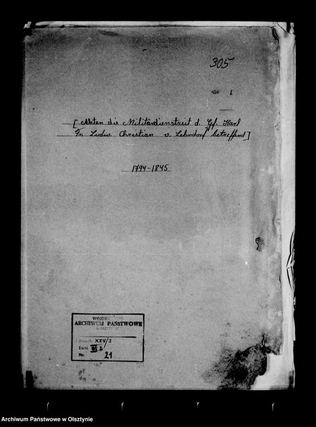 image.from.unit.number "/Akten die Militärdienstzeit des Gf. Karl Friedrich Ludwig Christian v. Lehndorff betr./"