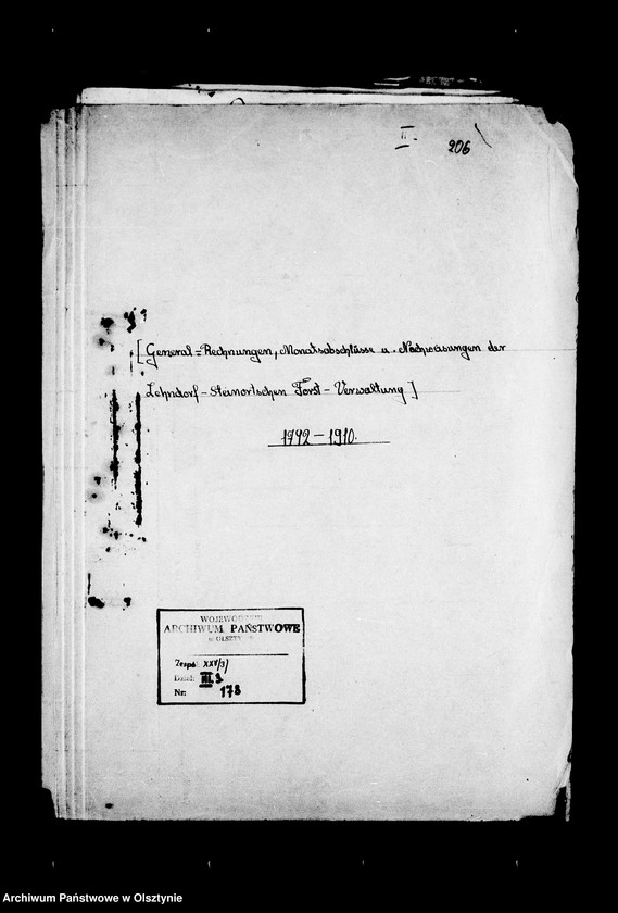image.from.unit.number "/Fragmente von General-, Jahres- u. Monatsabschlussrechnungen u. Nachweisungen der Lehndorf- Steinortschen Forstverwaltung/"