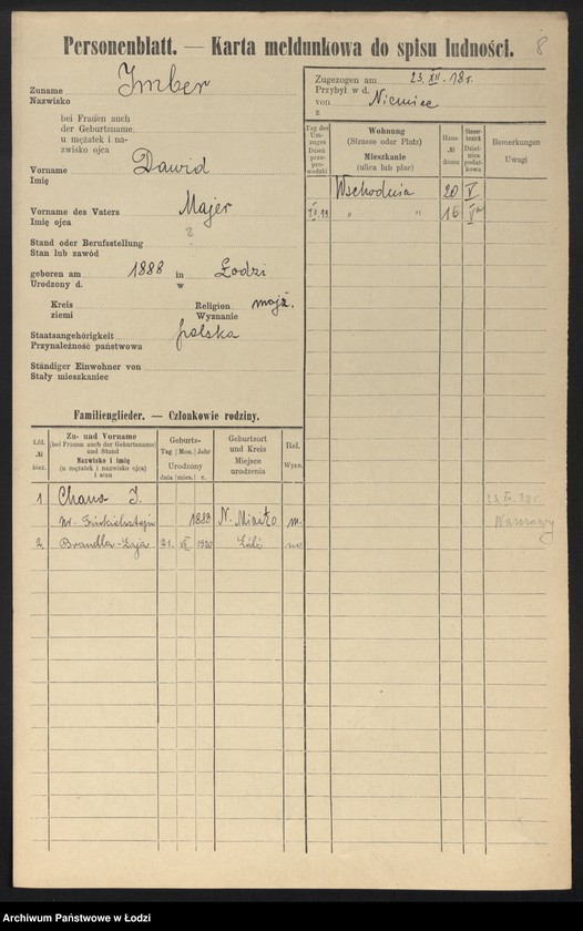 Obraz 10 z jednostki "[Spis ludności Łodzi] Imacki - Iwanowa"