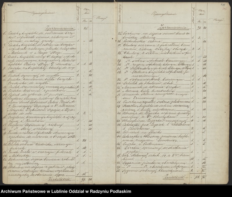 Obraz 12 z kolekcji "Inwentarz Inspektora Stada Rządowego Koni w Janowie 1859 r.111"