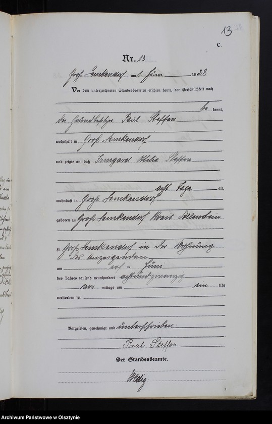 image.from.unit.number "Sterbe-Haupt-Register Nr 1-25"