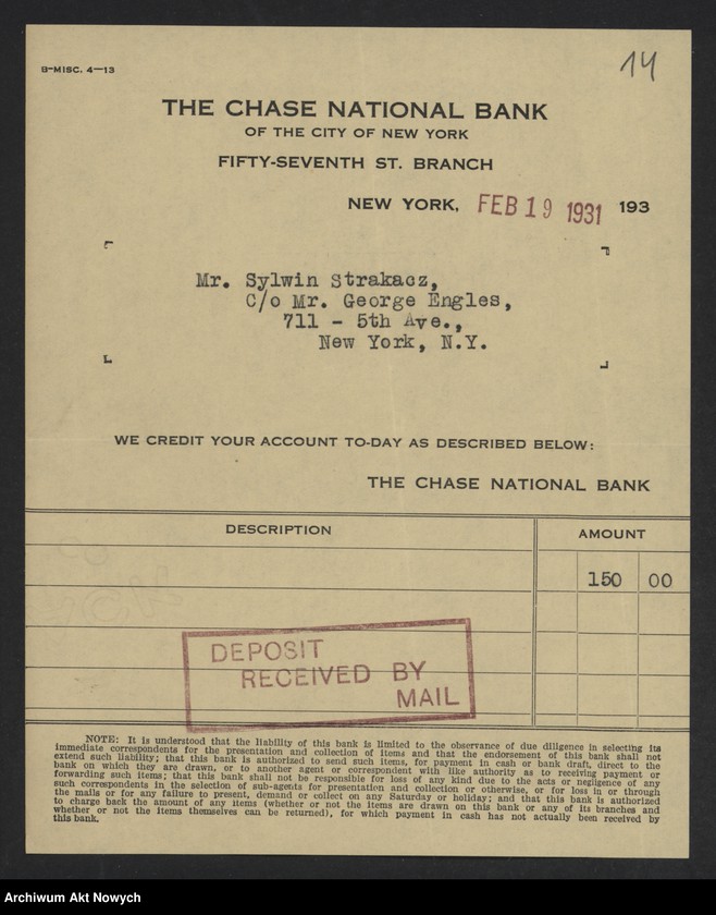 image.from.unit.number "Korespondencja z bankami, zestawiania i pokwitowania wpłat i wypłat, czeki"