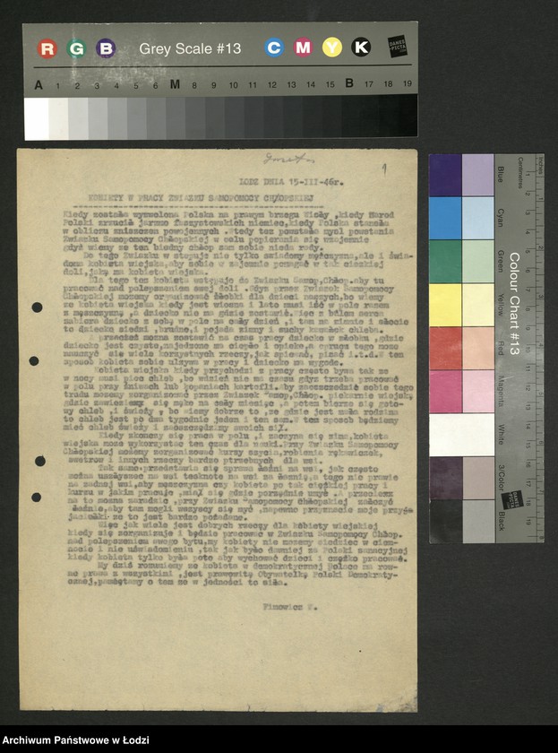 Obraz 2 z jednostki "Związek Samopomocy Chłopskiej - sprawozdania [wydziałów, instruktorów, referatów i Prezydium] Zarządu Wojewódzkiego"