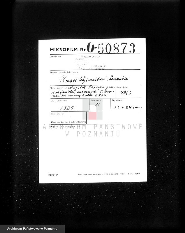 Obraz 2 z jednostki "Majątek Borowo pow. kościański, własność O. Bernuthe nr woj. kotła 5855"