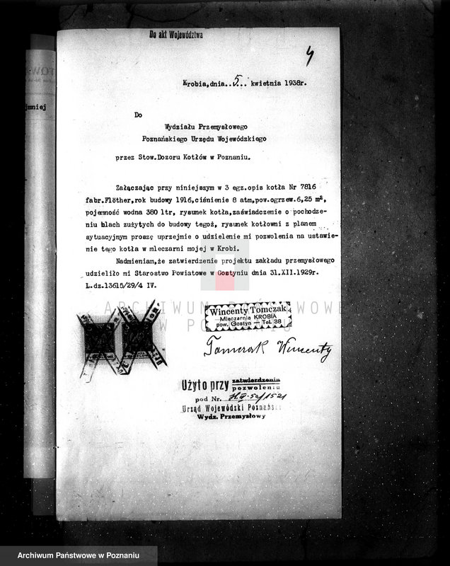 Obraz 8 z jednostki "Tartak H. Fiebiga w Krobi pow. gostyński nr woj. kotła 2523"