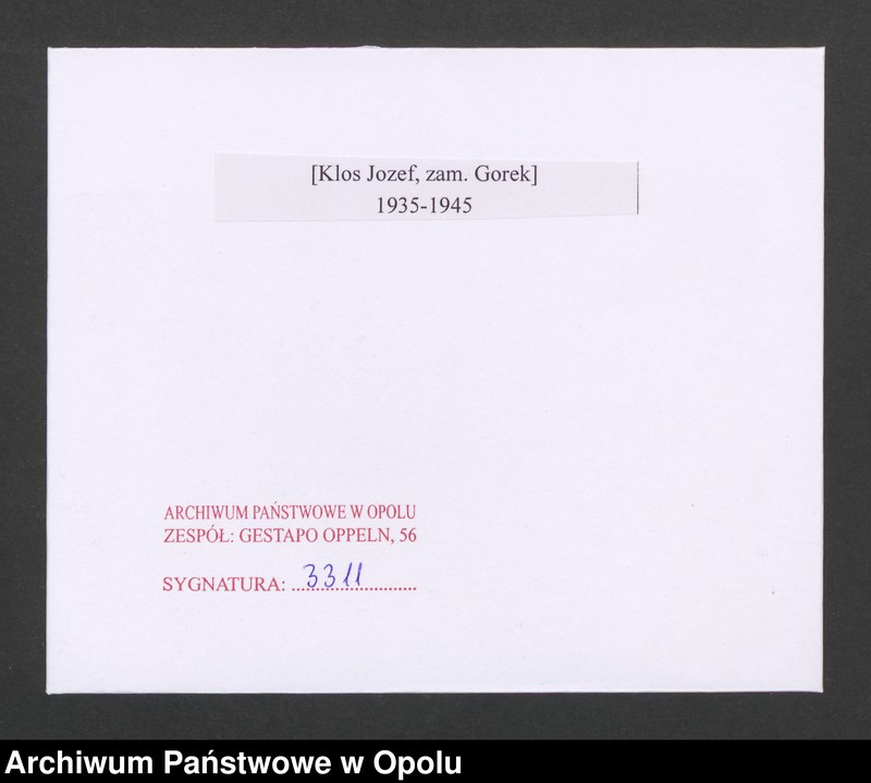 Obraz 2 z jednostki "[Klos Jozef, zam. Gorek]"