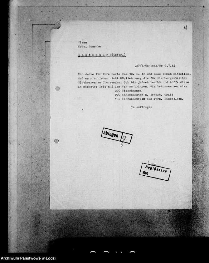 Obraz 8 z jednostki "[Korespondencja z urzędami, instytucjami i firmami] Lit.Rel-Ry."