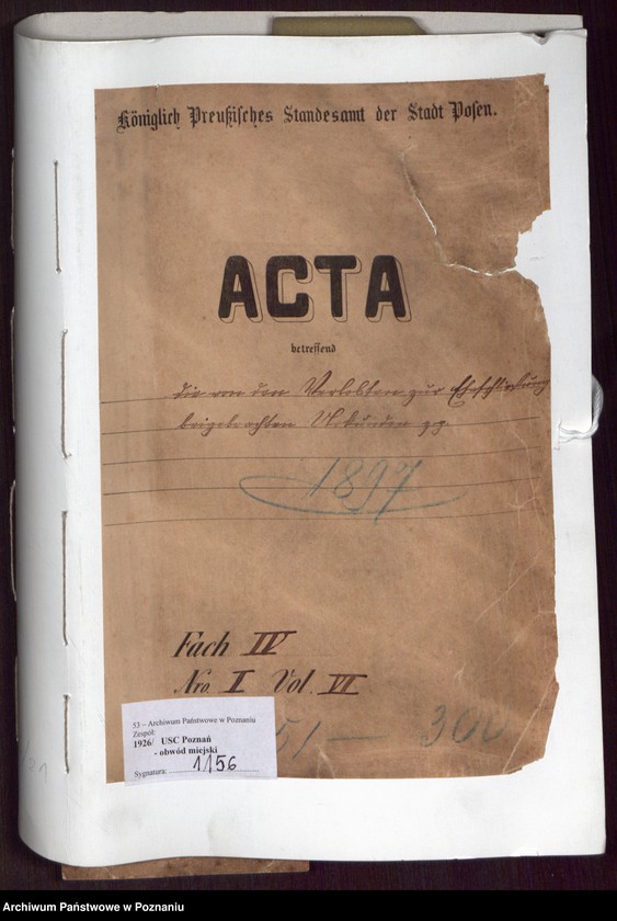 Obraz 2 z jednostki "Die von den Verlobten beigebrachten Urkunden zur Eheschliessung pro 1897"