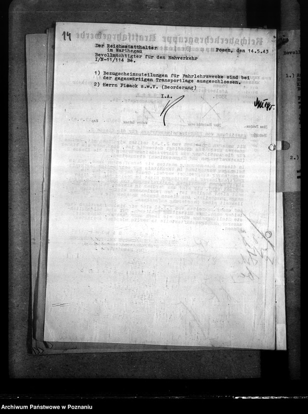 Obraz 18 z jednostki "Ausbildung von Führerscheinanwärtern für die Klasse 2. Beschlagnahme polnischer Fuhrunternehmen. Schmiede in Verkehrsbetrieben."